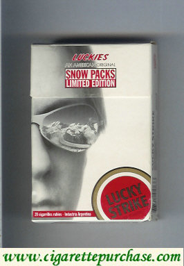 Lucky Strike Luckies Snow Packs Limited Edition hard box cigarettes